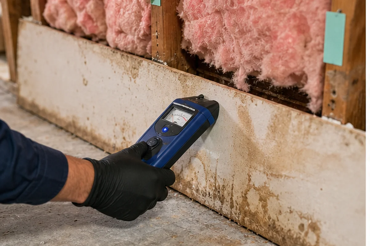 Wet drywall and insulation inspection in Jacksonville
