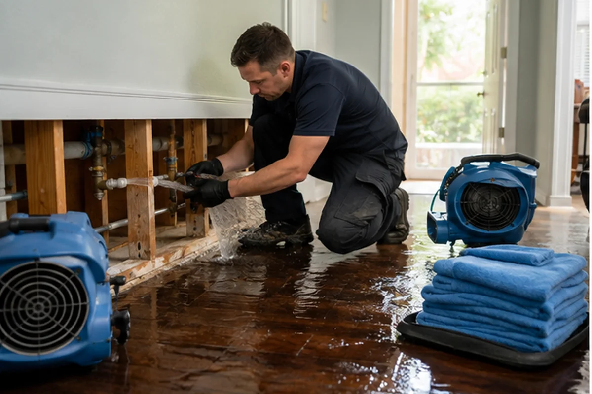 Pipe and Appliance Leak Cleanup inspection and restoration planning for a Jacksonville Florida property