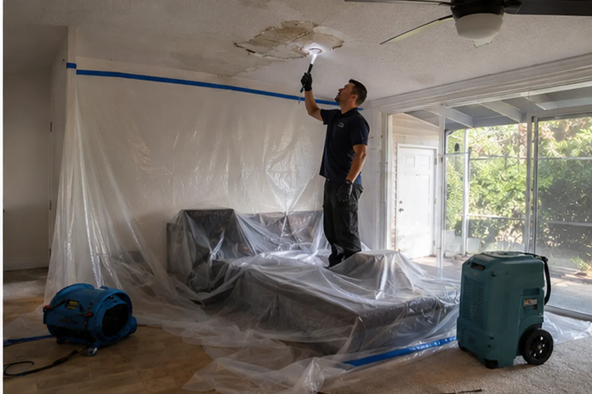 Storm and Roof Leak Cleanup inspection and restoration planning for a Jacksonville Florida property